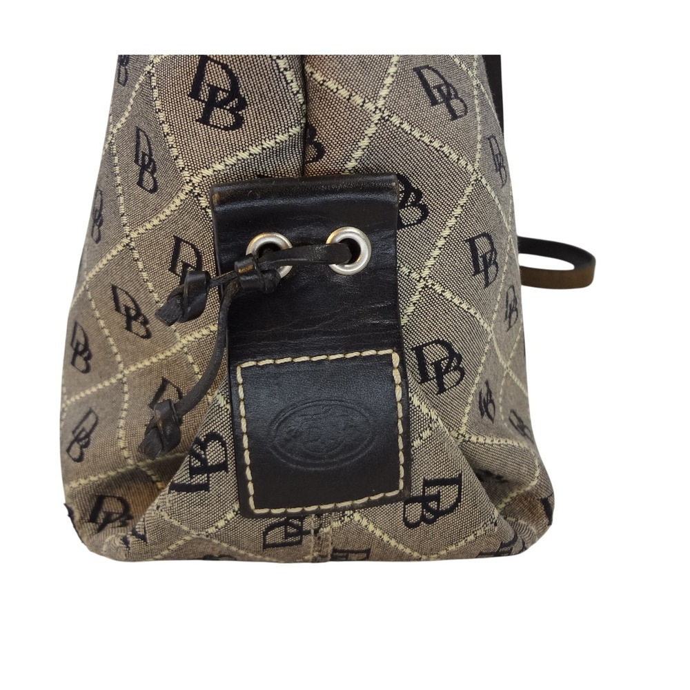 Dooney & Bourke Signature Jacquard Tassel Monogram Canvas‎ Leather Trim Tote Bag - Picture 6 of 8